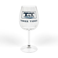 Three Tides 12oz Wine Glass — Coastal Logo Stemware